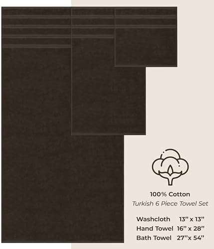 American Soft Linen Luxury 6-Piece Towel Set Soft Turkish Washcloths