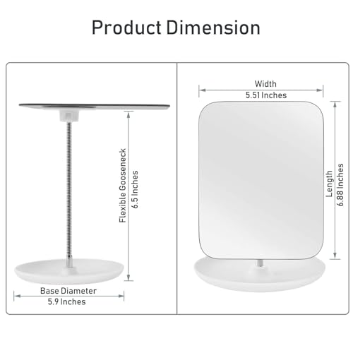 Adjustable Vanity Mirror with Stand for Makeup - Portable Travel Companion