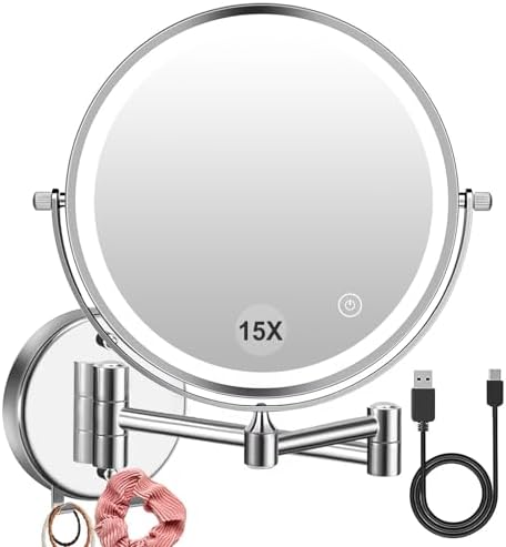 1X15X Wall Mounted Makeup Mirror