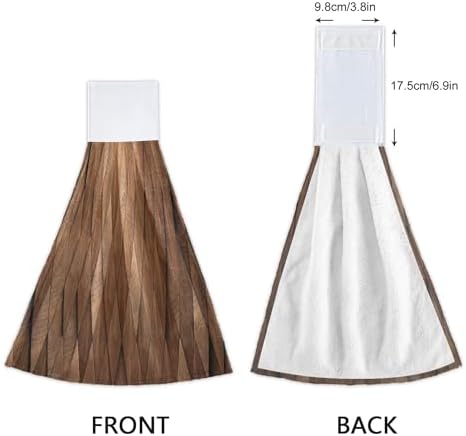 Vertical Rhomb Wooden Cubes Kitchen Hanging Hand Towels 2 Pair