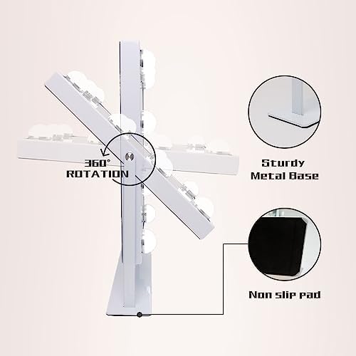 COOLJEEN Vanity Mirror with 360 Lights 10X Magnification