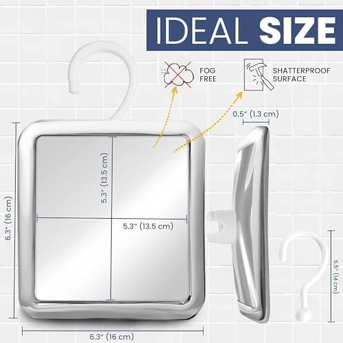 Mirrorvana 360 Hanging Shower Mirror with Anti-Fog Shatterproof Surface