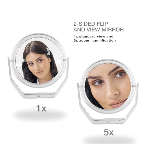Conair Beauty Personal Care Dual Magnification 5X Zoom Double-Sided Makeup Mirror