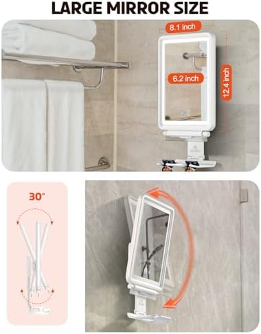 Fogless Shaving Mirror with Heating Lights