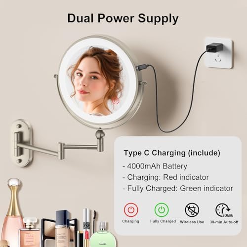 9 Wall-Mounted Lighted Makeup Mirror