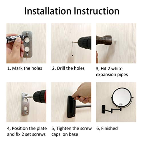 LANSI Wall-Mounted Makeup Mirror 10X Magnifier