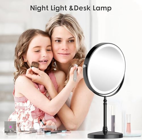 Adjustable Makeup Mirror with Light Rotation