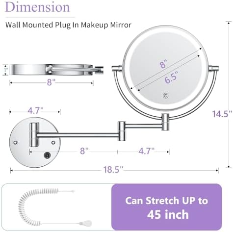 Wall-Mounted Double-Sided Makeup Mirror