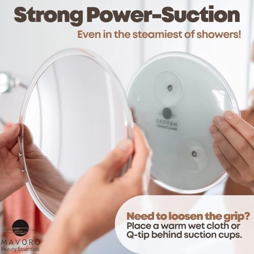 Mavoro Magnifying Mirror 5X with 3 Suction Cups 9 Inch