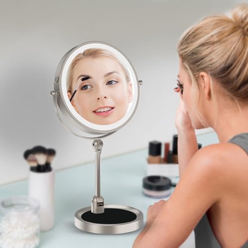 9 Magnifying Makeup Mirror Rechargeable with Lighted Features