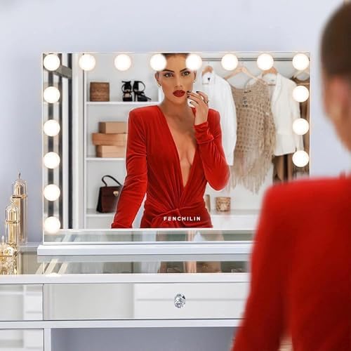 Fench_lin Vanity Mirror for Makeup with Speaker USB Charging