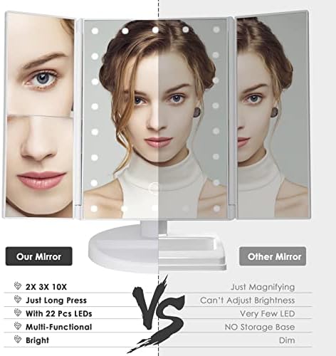 Luxury Makeup Vanity with 10X Magnification Touch Controls