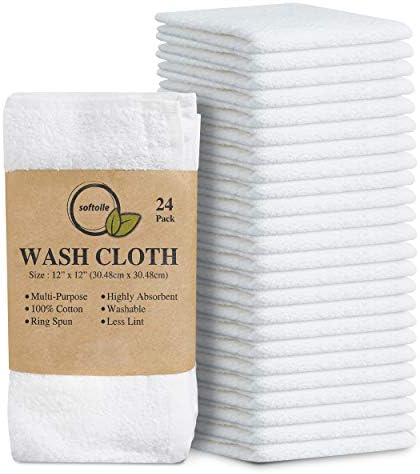 High-Quality Soft Cotton Ring-Spun WashCloths for Face Body 12x12