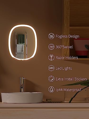 Fog-Free LED-Lit Shower Mirror