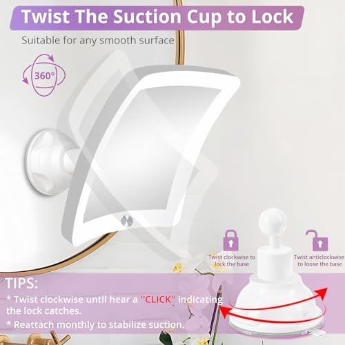 30x Lighted Magnifying Mirror w Suction