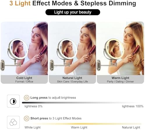 9 Wall-Mounted Lighted Makeup Mirror