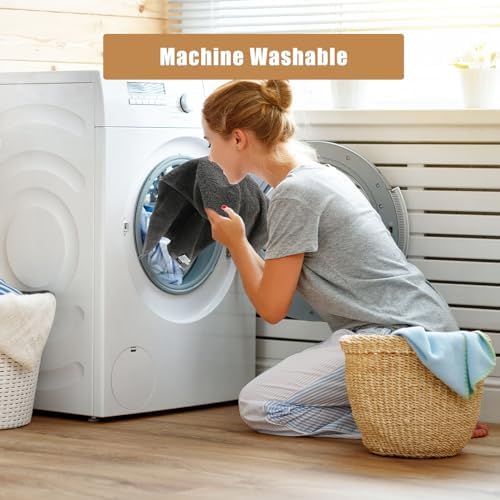 Premium 13x13 Cotton Grey Wash Cloths Set with Hanging Loops