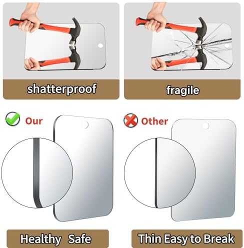 Safe Travel Mirror for Shaving or Makeup