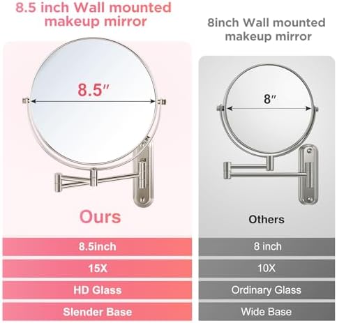 Wall-Mounted Double-Sided 85-inch Makeup Mirror with 360 Swivel