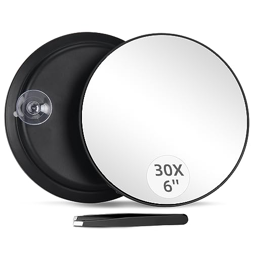 30X Magnifying Mirror Round Travel Mirror with Suction Cups