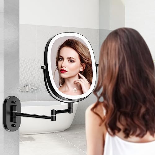 FUNTOUCH Rechargeable Wall-Mounted Lighted Makeup Vanity Mirror