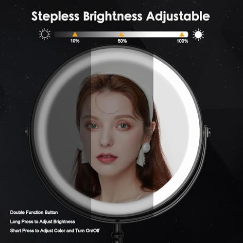 Adjustable Makeup Mirror with Light Rotation