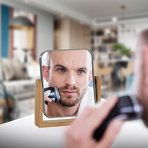 Portion 3X Magnifying Makeup Mirror with Bamboo Stand
