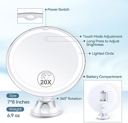 B Beauty Planet 2025 Upgraded Magnifying Mirror with Light
