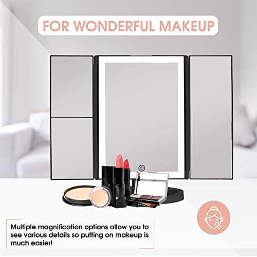 36 LED Touch-Screen Makeup Mirror with 123X Magnification
