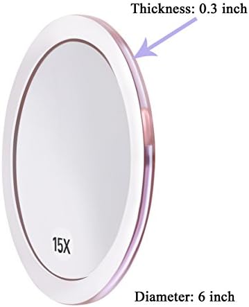 Santoo 15X Magnifying Mirror with 3 Suction Cups for Precise Beauty