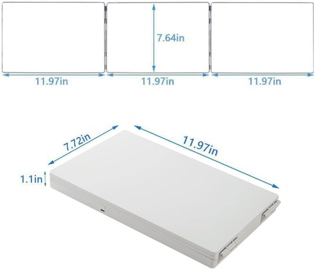 AAA Vanity Mirror with LED 360 Trifold Height Adjustable 5X Magnification