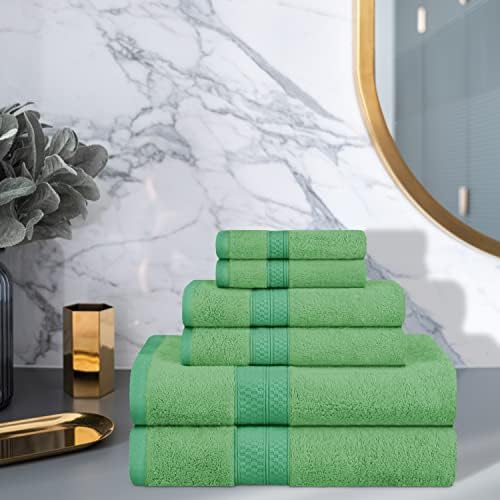 6-Piece Superior Towel Set Rayon from Bamboo Cotton Blend