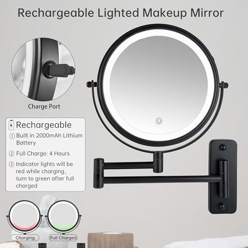 JANEEVA 8 Wall-Mounted Lighted Makeup Mirror