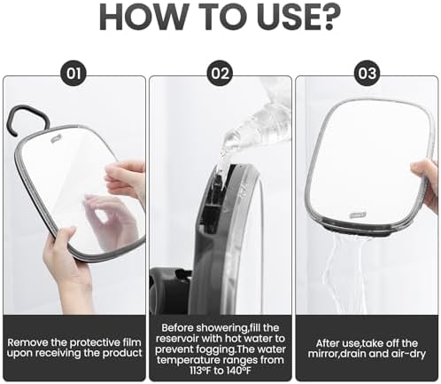 Fog-Free Portable TAILI shower mirror for easy shaving