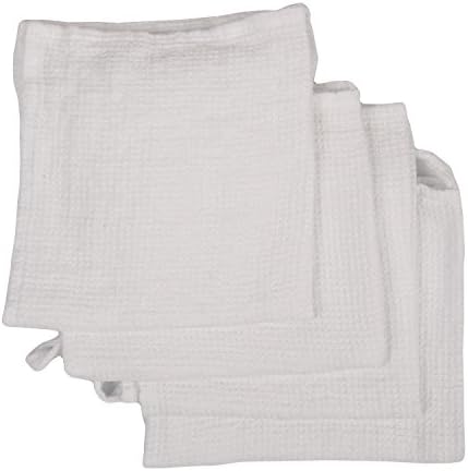 LinenMe Wash Cloths x4 12x12 Inch Optical White