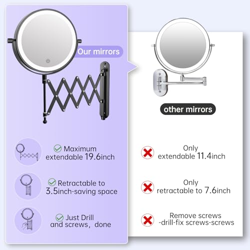 FASCINATE Wall-Mounted Reusable 8-10x Magnifying Mirror