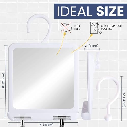 MirrorVana Dual Anti-Fog Folding Shatterproof Shower Mirror