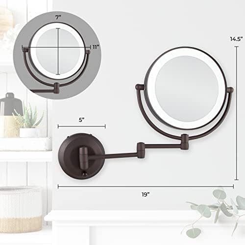 Zadro 11 LED Wall-Mounted Makeup Mirror with Shaving Function