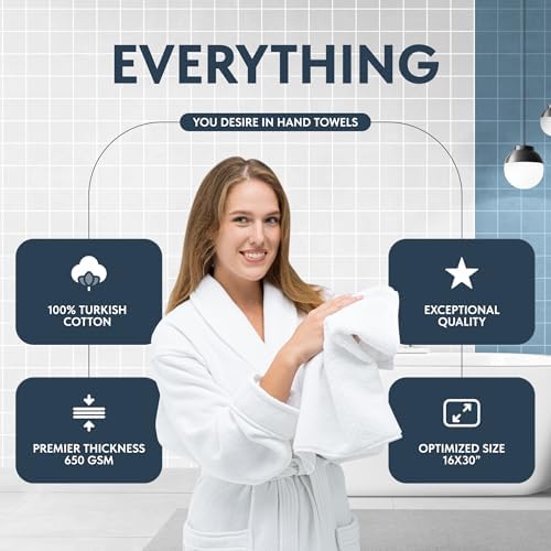 Experience the Difference Luxury White Classic Hand Towels for Your Home