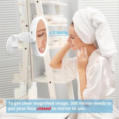 Fabuday Magnifying Mirror with Lights and Suction Cup