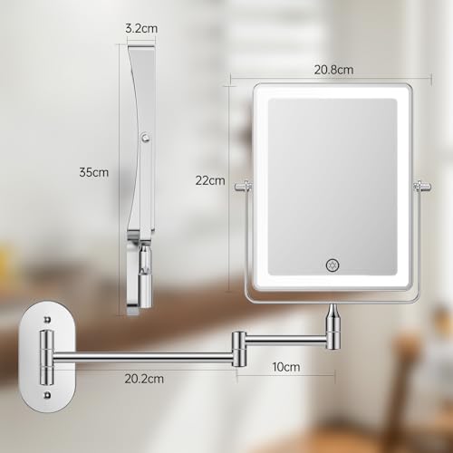 Fascinating Wall-Mounted 10X Double-Sided Makeup Mirror
