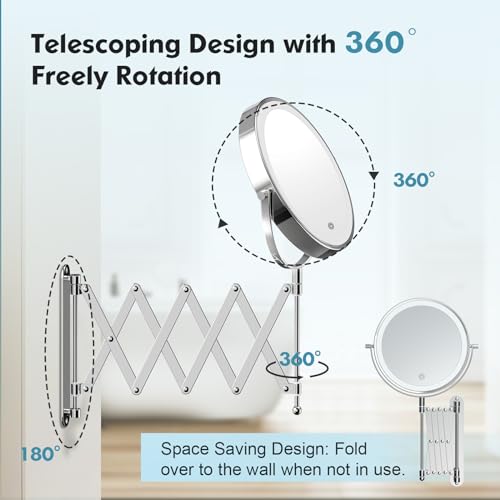 Vibrant 8-10X Wall-Mounted Makeup Mirror