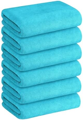 JML Microfiber Bath Towel Set 6 Pack 30x60 Aquamarine