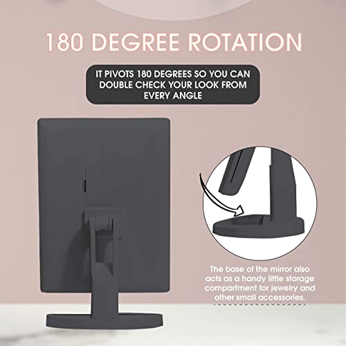 36 LED Touch-Screen Makeup Mirror with 123X Magnification