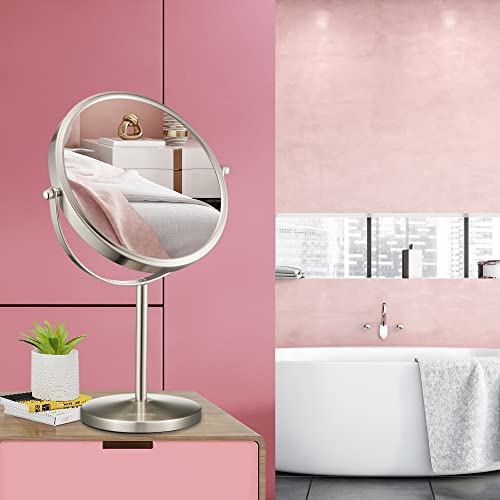 ALHAKIN 10x Magnifying Makeup Mirror 8-Inch Tabletop for BathroomDesk