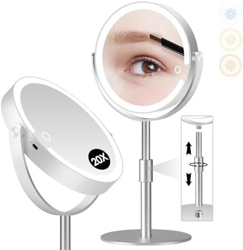 Elegance Make Up Mirror Aluminum Alloy with 20X Lighted Professional features