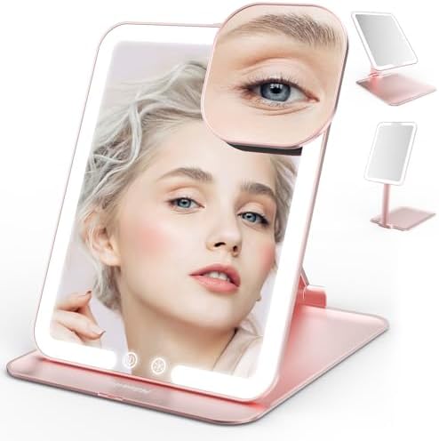 Mocado Rechargeable Travel Makeup Mirror with Light - Rose Gold 1