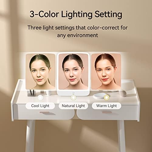 POPLIZZ 11x8 LED Makeup Mirror Travel Size