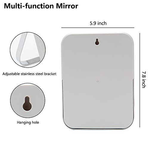 YEAKE 8 Inch Portable Folding Makeup Mirror with Metal Stand Gray