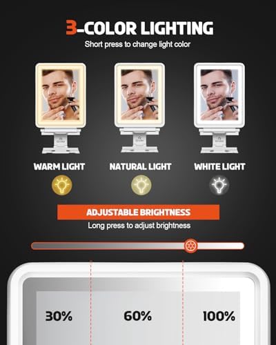 Fogless Shaving Mirror with Heating Lights